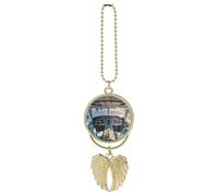 Airplane Cockpit Car Hanging Ornament Rear View Mirror Pendant Cute Car Mirror Aesthetic Decor Funny Auto Pendant Auto Charms Gifts for Men Women Golden-style