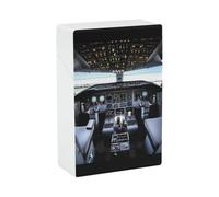 Airplane Cockpit Cigarette Case for Regular King Size 85mm 20 Capacity Push to Open Hard Shell Cigarette Box Portable & Waterproof Cigarettes Case for Men Women Pocket Cigarettes Holder, Cig Accessori