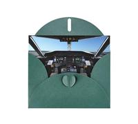Airplane Cockpit Dark Green prints Greeting Cards 6x4-inch with Envelope | Perfect for writing greetings and thank-you notes