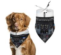 Airplane Cockpit Dog Bandana Triangle Dog Scarf Washable Polyester Dog Bibs Cute Pet Bandana for Medium Large Dogs Puppy and Cats