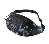 Airplane Cockpit Fanny Pack for Men Women Fashion Running Waist Packs Waterproof Crossbody Bags Everywhere Belt Bag with Adjustable Strap Sports Hip Pack for Travel Wallet