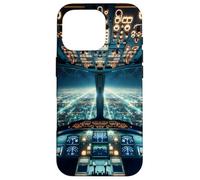 Airplane Cockpit Flight Instruments Pilot City Lights Case for iPhone 16 Pro