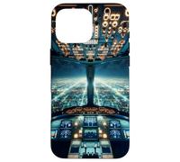 Airplane Cockpit Flight Instruments Pilot City Lights Case for iPhone 16 Pro Max