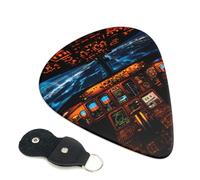 Airplane Cockpit. Guitar Plectrums, 6 Guitar Plectrums, Double Sided Printing, For Acoustic Guitar, Bass, Ukulele, Electric Guitar (0.46 Mm 0.71 Mm 0.96 Mm)