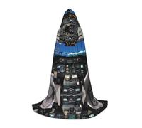 Airplane Cockpit Hooded Cape For Teenagers, Unisex Cloak Robe Hooded Halloween Costume Satin Witches Vampire Cloak Fancy Dress Up Children