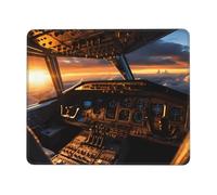 Airplane Cockpit Horizontal Mouse Pad 7 x 8.6 in Fully Printed Design Suitable for Office Study and Gaming