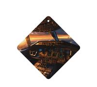 Airplane Cockpit Pattern Car Air Fresheners 4 Pcs Square Hanging Aromatherapy Tablets Scented Fresheners For Bedroom Bathroom