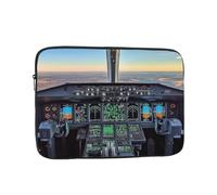 Airplane Cockpit Pattern Laptop Sleeve 13 Inch Shockproof Protective Notebook Case Travel Laptop Bag for Men Women