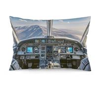Airplane Cockpit Pillowcase Soft and Comfortable Fabric Pillow Cases Silky Smooth Bed Pillow Cover Lightweight and Breathable,Easy to Clean,Gifts for Women Men 16 "x24