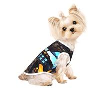 Airplane Cockpit Print Dog Lightweight Shirt,Summer Cool Breathable Dog T-Shirts,Pet Sleeveless Stretchy Clothes