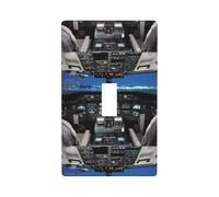 Airplane Cockpit Print Graphics Decor Wallplates -Single Toggle Light Switch Cover Wall Plate Cover