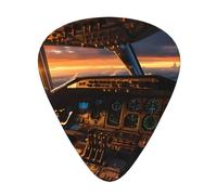 Airplane cockpit Print Guitar Picks 12 Pack - Thin Medium Heavy Plectrums for Acoustic Guitar Bass Electric Guitar