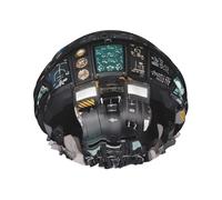 Airplane Cockpit Print Shower Cap - Reusable, Double Layer, Hotel Travel Essentials, Salon Shower Hat Accessories One Size