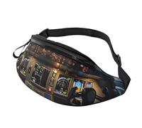 Airplane Cockpit Printed Fanny Pack for Men Women Crossbody Waist Bag Pack Bum Bag with Adjustable Strap for Hiking Running Travel Cycling