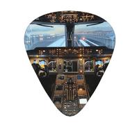 Airplane Cockpit Printed Guitar Picks 12-Piece Set - Comfortable, Versatile Plectrum for All Guitar Styles & Players