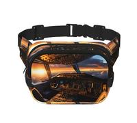 Airplane cockpit Printed multifunctional waist bag, unisex trendy messenger bag, travel sports storage bag