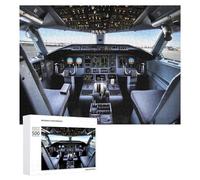 Airplane Cockpit Puzzles 500 PCS Wooden Jigsaw Puzzles Personalized Photo Puzzle for Adults Friends Picture Puzzle Gifts for Wedding Birthday Valentine's Day Home Decor