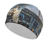 Airplane Cockpit Swim Cap Unisex Adult Swimming Cap Non Slip Pool Hat Comfortable Durable Easy to Put On and Off Waterproof Swim Hat Keep Hair Dry