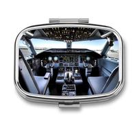 Airplane Cockpit Travel Pill Organizer A Daily Pill Box for Supplements 2 Compartment Pill Case Convenient for Carrying and Storing Medicines Box