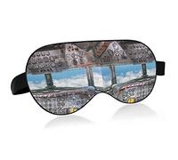 Airplane Cockpit View Blue Sky Outside Eye Masks Cover Blocks Light Sleep Mask Shade Cover Blindfold Relaxing Eyeshade Cover with Adjustable Head Strap for Men Women Kids