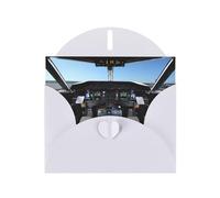 Airplane Cockpit White prints Greeting Cards 6x4-inch with Envelope | Perfect for writing greetings and thank-you notes