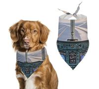 Airplane CockpitPet Scarf Dog Bandana for Small Medium Large Exquisite Unique Cat Dogs Kerchief Premium Fabric Cute Triangle Cat Dogs Bibs Scarf