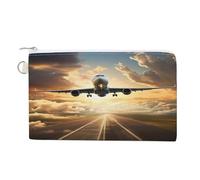Airplane Coin Purse with Zipper Coin Wallet Coin Pouch Canvas Change Purse Pouch Zero Wallet Coin Bag
