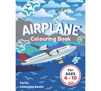 Airplane Colouring Book For Kids Ages 4-10: Bluesky With Birds And River Airplane Coloring Book For Toddlers And Up