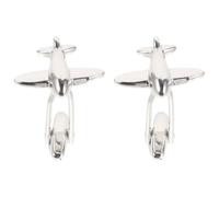 Airplane Cuff Links 1 Pair Copper Silver Men Shirt Buttons | Classic Contemporary Shape, Smooth Surface, Decorative Finish, for Parties and Daily Wearing