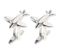 Airplane Cufflinks 1 Pair Copper Cuff Buttons for Men | Smooth Surface Silver Finish and Sturdy Structure Classic Contemporary Style Daily Wearing Parties