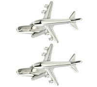 Airplane Cufflinks Copper Silver Men Accessory for Parties | Classic Contemporary Style, Sturdy Smooth Finish, Decorative Detail, Daily Wear, Birthday Christmas Valentine Gift