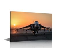 Airplane Decor AV-8B Harrier II Fighter Aviation Jets Aviation Wall Decor Airplane Art Aviation Posters Airplane Pictures Wall Art Military Planes Poster for Bedroom Decor Ready to Hang 18x12 in