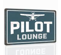 Airplane Decor Aviation Wall Art - Vintage Plane Tin Sign for Pilot Lounge, Man Cave, or Airplane Hangar, 12x8 Inch Metal Plaque - Aviation Gifts for Men and Aesthetic Room Decor