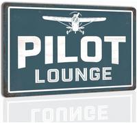 Airplane Decor Aviation Wall Art - Vintage Plane Tin Sign for Pilot Lounge, Man Cave, or Airplane Hangar, 12x8 Inch Metal Plaque - Aviation Gifts for Men and Aesthetic Room Decor
