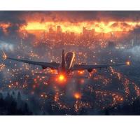 Airplane Diamond Art, Large Diamond Painting City Dimond Painting Crystal Art Kits Adult Crafts DIY Cross Stitch Crafts Pictures Embroidery Kit for Beginner, Home Wall Decor 32x24inch -lsy25010I1R0