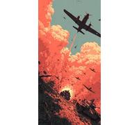 Airplane Diamond Painting Kit with Complete Set of Diamond Art Accessories, 5D DIY Full Drill Embroidery Kit, War Diamante Gems Canvas Wall Art Crafts for Adults, Room Decor Gifts 8x16in DZSH0002