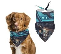 Airplane Dog Bandana Triangle Dog Scarf Washable Polyester Dog Bibs Cute Pet Bandana for Medium Large Dogs Puppy and Cats