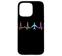 Airplane ECG heartbeat planes pilot planespotter Case for iPhone 15 Pro Max