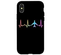 Airplane ECG heartbeat planes pilot planespotter Case for iPhone X/XS