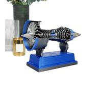 Airplane Engine Decor - Rotatable Aircraft Engine Model, Desktop Ornament, Mechanical Science Toy, Collectible Aviation Model | Educational Hands On STEM Engineering Display Home Teens Students Adults