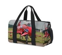Airplane Fighter UK Flag Sports Duffel Bag Weekend Overnight Bag Tote Holdall Casual Travel Gym Duffel Bags for Kids Girls Boys Women Men