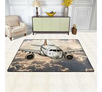 Airplane Flying Area Rugs for Living Room Non-Slip Washable Rug Modern Floor Carpet Large Fuzzy Rugs Ultra Soft Plush Indoor Throw Carpet for Bedroom Dining Room Home Decor 36"x24"