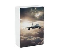 Airplane Flying in The Air Cigarette Case - Waterproof & Crush Proof Cigarette Holder Case for 20 King Size Cigarettes, Portable Pocket Size Travel Box for Men & Women