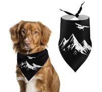 Airplane Flying Over Snowy Mountain Dog Bandana Pet Scarf for Small Medium Large Dogs Triangle Bibs Photo Prop Gift