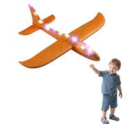 Airplane Foam Glider - Portable Foam Throwing Plane, Led Light Toy, Outdoor Sports Fun | Catapult Flying Aircraft for Boys Girls Birthday Party Yard Beach Playground Entertainment Adventure