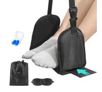 Airplane Foot Hammock for Plane Travel, Anti-Squeeze Leg Hammock with Memory Foam - Portable Foot Rest for Long Flights, Under Desk at Work, Better Support & Comfort