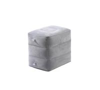 Airplane Foot Rest 1Pcs Inflatable Cushion, Footrest, Inflatable Stool, Travel Cushion, Three-Layer Flocking Footrest, Adjustable Foot Stool(Light Grey)
