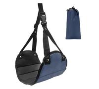 Airplane Footrest Foot Hammock Portable Memory Foam Adjustable Straps Rest with Sponge Cushioning Nylon Airplane Footrest(Deep Blue)