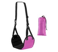 Airplane Footrest Travel Foot Rest Hammock Office Hanging Strap Airplane High-Speed Rail Mat Lightweight Hangable(Rose red)