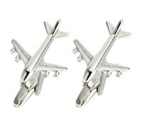 Airplane for Men Shirt Copper Cuff Silver Links Cufflinks | Smooth Decorative Finish, Sturdy Structure, Classic Contemporary Styling, Daily Wearing and Parties, Christmas Valentine